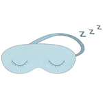 Illustration of a sleep mask with "zzz" surrounding it
