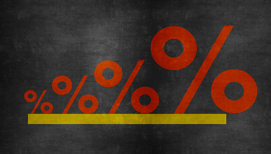 4 percentage signs each increasing in size. 
