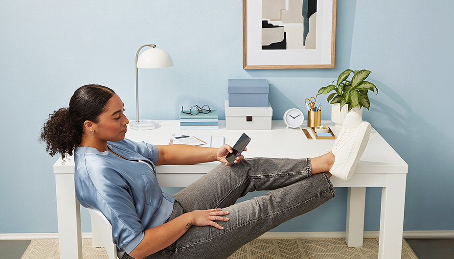 Woman looking at phone