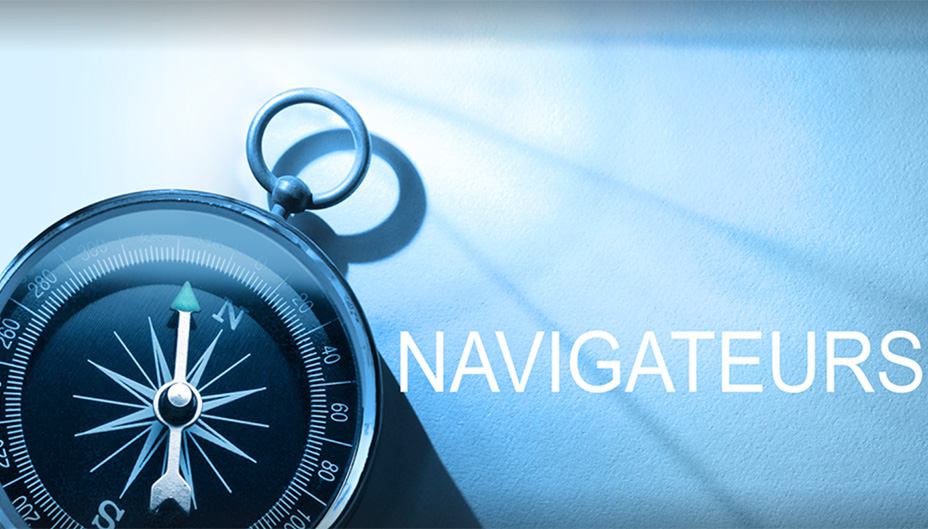 Image d'un compas avec le mot « Navigateurs » écrit à côté. 