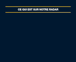 Opérations sans commission, Échéance pour droits de douane et Repenser le patrimoine sur écran noir