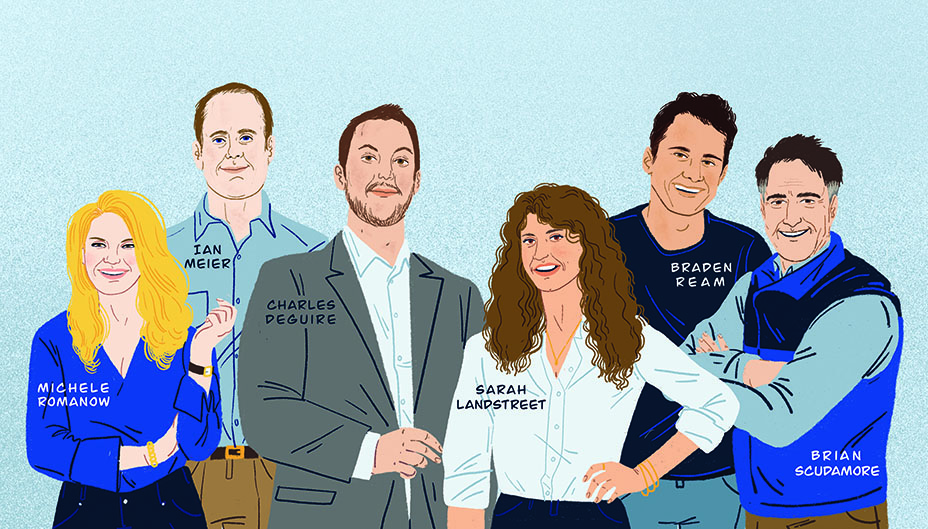 Illustrations of Canadian entrepreneurs with their names written on it.