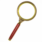 Image of a gold magnifying glass