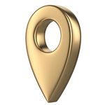 Image of a gold map pin symbol